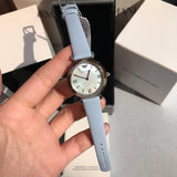 Emporio Armani White Dial Light Blue Leather Strap Watch For Women - AR11002 Authentic Buy Shop Now