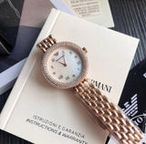 Emporio Armani Rosa Quartz Mother of Pearl White Dial Rose Gold Steel Strap Watch For Women - AR11355 Authentic Buy Shop Now