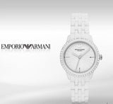 Emporio Armani Ceramic White Dial White Ceramic Bracelet Watch For Women - AR1477 Authentic Buy Shop Now