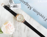 Emporio Armani Gianni T-Bar Mother of Pearl Dial Black Leather Strap Watch For Women - AR11295 Authentic Buy Shop Now