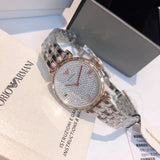 Emporio Armani Gianni T-Bar Silver Dial Two Tone Steel Strap Watch For Women - AR11293 Authentic Buy Shop Now