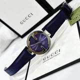 Gucci Interlocking G Blue Dial Blue Leather Strap Watch For Women - YA133322 Authentic Buy Shop Now