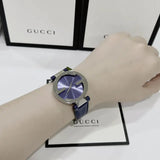 Gucci Interlocking G Blue Dial Blue Leather Strap Watch For Women - YA133322 Authentic Buy Shop Now