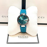 Gucci Interlocking Quartz Blue Dial Blue Leather Strap Watch For Women - YA133315 Authentic Buy Shop Now