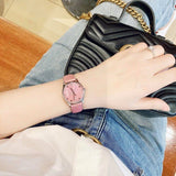 Gucci G-Timeless Pink Mother of Pearl Dial Pink Leather Strap Watch For Women - YA126586 Authentic Buy Shop Now