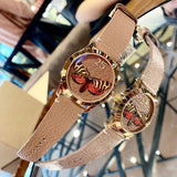 Gucci G Timeless Butterfly Brown Dial Brown Leather Strap Watch For Women - YA1264063 Authentic Buy Shop Now