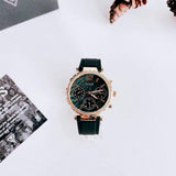 Guess Solstice Green Dial Black Rubber Strap Watch for Women - GW0113L1 Authentic Buy Shop Now