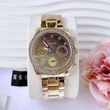 Guess Sol Chronograph Gold Dial Gold Steel Strap Watch For Women - GW0483L2 Authentic Buy Shop Now