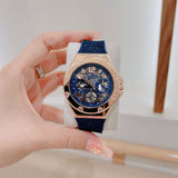 Guess Asteria Multifunction Blue Dial Blue Rubber Strap Watch For Women - GW0620L3 Authentic Buy Shop Now