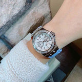 Guess Limelight Crystals White Dial Blue Rubber Strap Watch for Women - W1053L5 Authentic Buy Shop Now