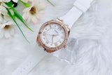 Guess Cosmo Diamonds Silver Dial White Rubber Strap Watch for Women - GW0034L2 Authentic Buy Shop Now