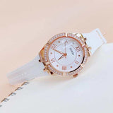 Guess Cosmo Diamonds Silver Dial White Rubber Strap Watch for Women - GW0034L2 Authentic Buy Shop Now
