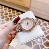 Michael Kors Lilane Quartz Rose Gold Dial Rose Gold Steel Strap Watch For Women - MK1068 Authentic Buy Shop Now