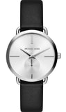 Michael Kors Portia Quartz White Dial Black Leather Strap Watch For Women - MK2658 Authentic Buy Shop Now