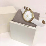 Michael Kors Cinthia Mother of Pearl Dial White Leather Strap Watch for Women - MK2662 Authentic Buy Shop Now