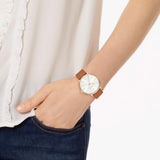 Michael Kors Pyper Quartz Silver Dial Brown Leather Watch For Women - MK2740 Authentic Buy Shop Now