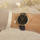 Michael Kors Pyper Black Dial Black Leather Strap Watch For Women - MK2747 Authentic Buy Shop Now