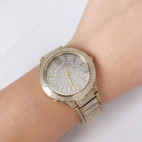 Michael Kors Kerry Crystals Gold Dial Gold Steel Strap Watch For Women - MK3360 Authentic Buy Shop Now