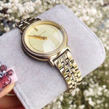 Michael Kors Cinthia Quartz Gold Dial Gold Steel Strap Watch For Women - MK3681 Authentic Buy Shop Now