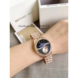 Michael Kors Lauryn Blue Dial Rose Gold Steel Strap Watch for Women - MK3723 Authentic Buy Shop Now