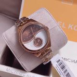 Michael Kors Lauryn Rose Gold Dial Brown Steel Strap Watch for Women - MK3757 Authentic Buy Shop Now