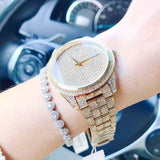 Michael Kors Lauryn Crystals Gold Dial Gold Steel Strap Watch For Women - MK3930 Authentic Buy Shop Now