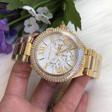 Michael Kors Camille Silver Diamonds Dial Gold Steel Strap Watch for Women - MK5756 Authentic Buy Shop Now