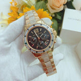 Michael Kors Everest Chronograph Black Dial Gold Steel Strap Watch For Women - MK5828 Authentic Buy Shop Now