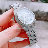 Michael Kors Mini Bradshaw Crystals Silver Dial Silver Steel Strap Watch For Women - MK6454 Authentic Buy Shop Now