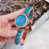 Michael Kors Parker Blue Mother of Pearl Dial Two Tone Steel Strap Watch for Women - MK6491 Authentic Buy Shop Now
