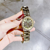 Michael Kors Bryn Pavé Quartz Gold Dial Gold Steel Strap Watch For Women - MK7199 Authentic Buy Shop Now