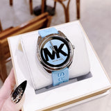 Michael Kors Janelle Quartz Blue Dial Blue Rubber Strap Watch For Women - MK7350 Authentic Buy Shop Now