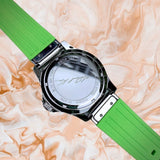 Michael Kors Everest Three Hand Crystals Silver Dial Green Silicone Strap Watch For Women - MK7360 Authentic Buy Shop Now
