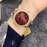 Michael Kors Parker Mother of Pearl Red Dial Two Tone Steel Strap Watch for Women - MK6427 Authentic Buy Shop Now