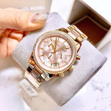 Michael Kors Ritz Chronograph Rose Dial Two Tone Steel Strap Watch for Women - MK6475 Authentic Buy Shop Now