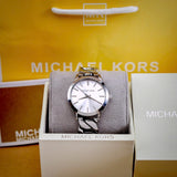 Michael Kors Runway Three-Hand Silver Dial Silver Steel Strap Watch for Women - MK7474 Authentic Buy Shop Now
