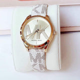 Michael Kors Jaycie Quartz Gold Dial White Leather Strap Watch for Women - MK2861 Authentic Buy Shop Now