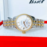Tissot Ballade Powermatic 80 Mother of Pearl Silver Dial Two Tone Steel Strap Watch For Women - T108.208.22.117.00 Authentic Buy Shop Now
