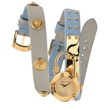Versace Medusa Lock Icon Quartz White Dial Blue Leather Strap Watch for Women - VEDW00419 Authentic Buy Shop Now