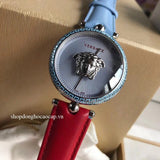 Versace Palazzo Empire Blue Dial Blue & Red Leather Strap Watch for Women - VCO070017 Authentic Buy Shop Now