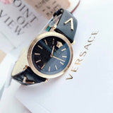 Versace V-Twist Black Dial Black Leather Strap Watch for Women - VELS00619 Authentic Buy Shop Now