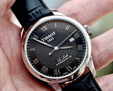 Tissot Le Locle Powermatic 80 Black Dial Black Leather Strap Watch For Men - T006.407.16.053.00 Authentic Buy Shop Now