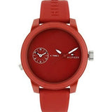 Tommy Hilfiger Denim Quartz Red Dial Red Rubber Strap Watch for Men - 1791323 Authentic Buy Shop Now