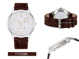 Tommy Hilfiger Brad Chronograph White Dial Brown Leather Strap Watch For Men - 1710389 Authentic Buy Shop Now
