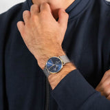 Tommy Hilfiger Brooklyn Quartz Blue Dial Silver Mesh Bracelet Watch for Men - 1791505 Authentic Buy Shop Now