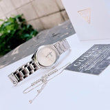 Guess Cubed Analog Silver Dial Silver Steel Strap Watch For Women - GW0606L1 Authentic Buy Shop Now