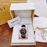 Versace V-Race Quartz Black Dial Black Leather Strap Watch For Men - VEBV00119 Authentic Buy Shop Now