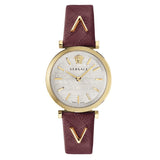 Versace V-Twist Silver Dial Red Leather Strap Watch for for Women - VELS00519 Authentic Buy Shop Now