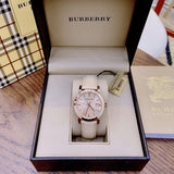 Burberry The City Beige Dial Beige Leather Strap Watch for Women - BU9109 Authentic Buy Shop Now