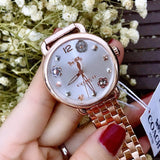 Coach Delancey White Dial Rose Gold Tone Stainless Steel Watch For Women - 14502811 Authentic Buy Shop Now